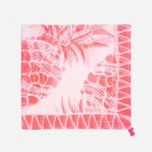 Neon pink pineapple print beach cover up